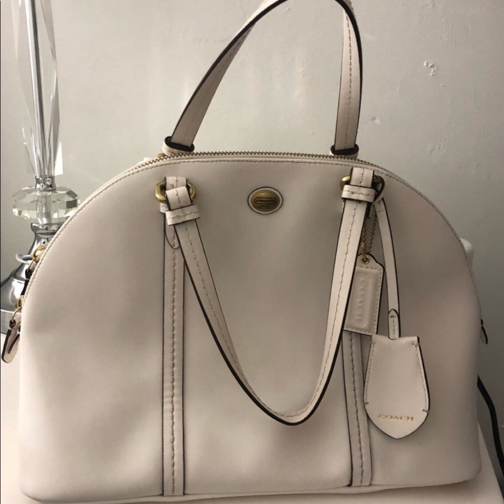 Coach light tan Dome Satchel Purse Handbag